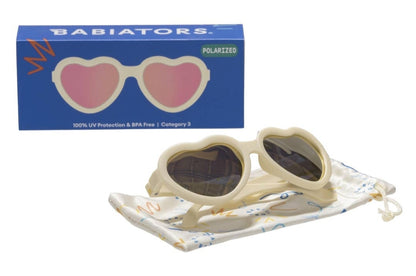Polarized Heart: Sweet Cream | Rose Gold Mirrored Lens