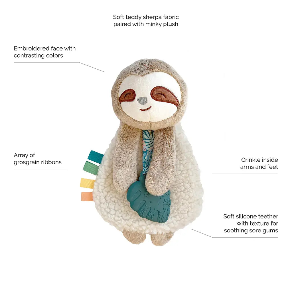 Itzy Lovey™ Sloth Plush with Silicone Teether Toy