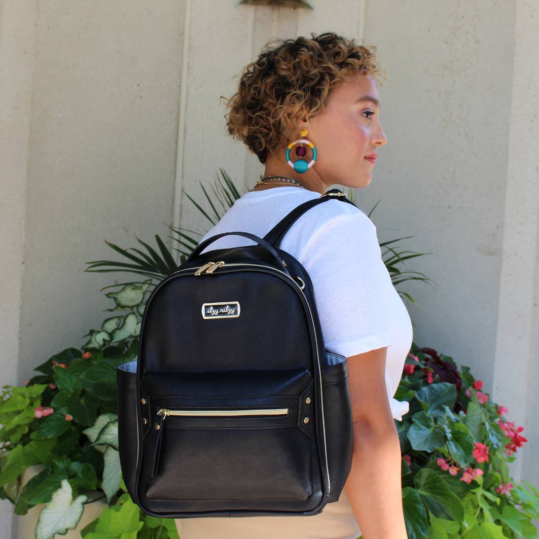 Black Itzy Mini™ Diaper Bag Backpack DISCONTINUED