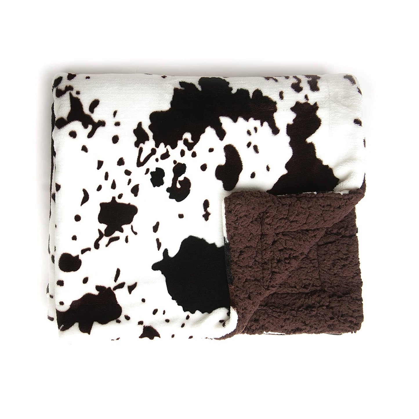 Cowhide Plush Sherpa Baby Blanket