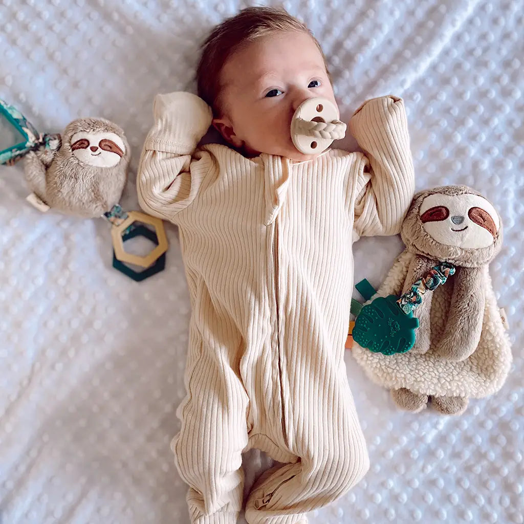 Itzy Lovey™ Sloth Plush with Silicone Teether Toy