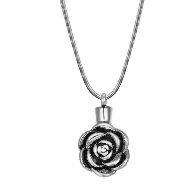 Lovely Rose Flower Memorial Necklace RTS