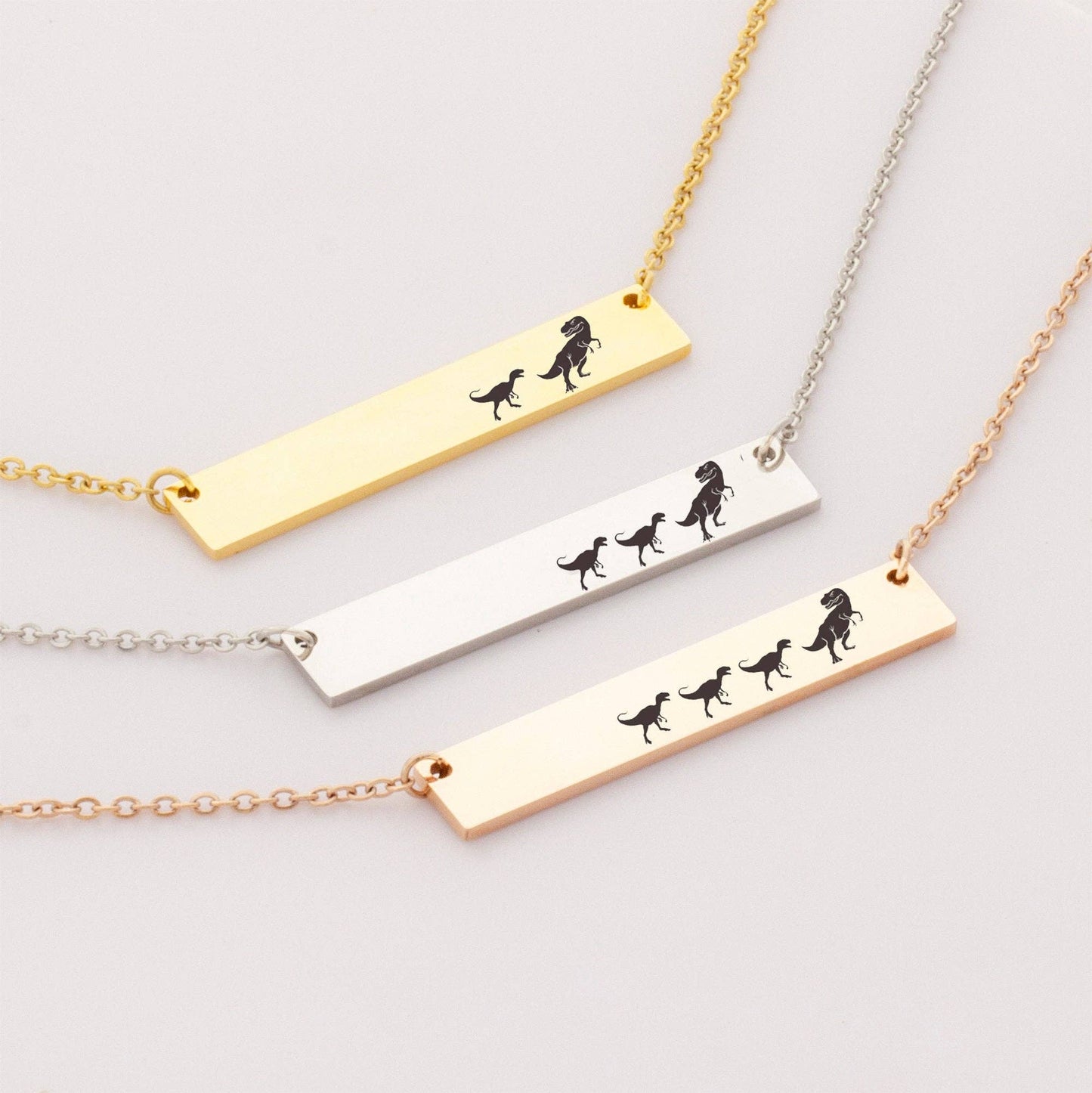 Dinosaur Bar Necklace Gift RTS