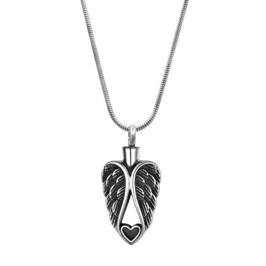 Guardian Angel Heart Silver Memorial Necklace RTS