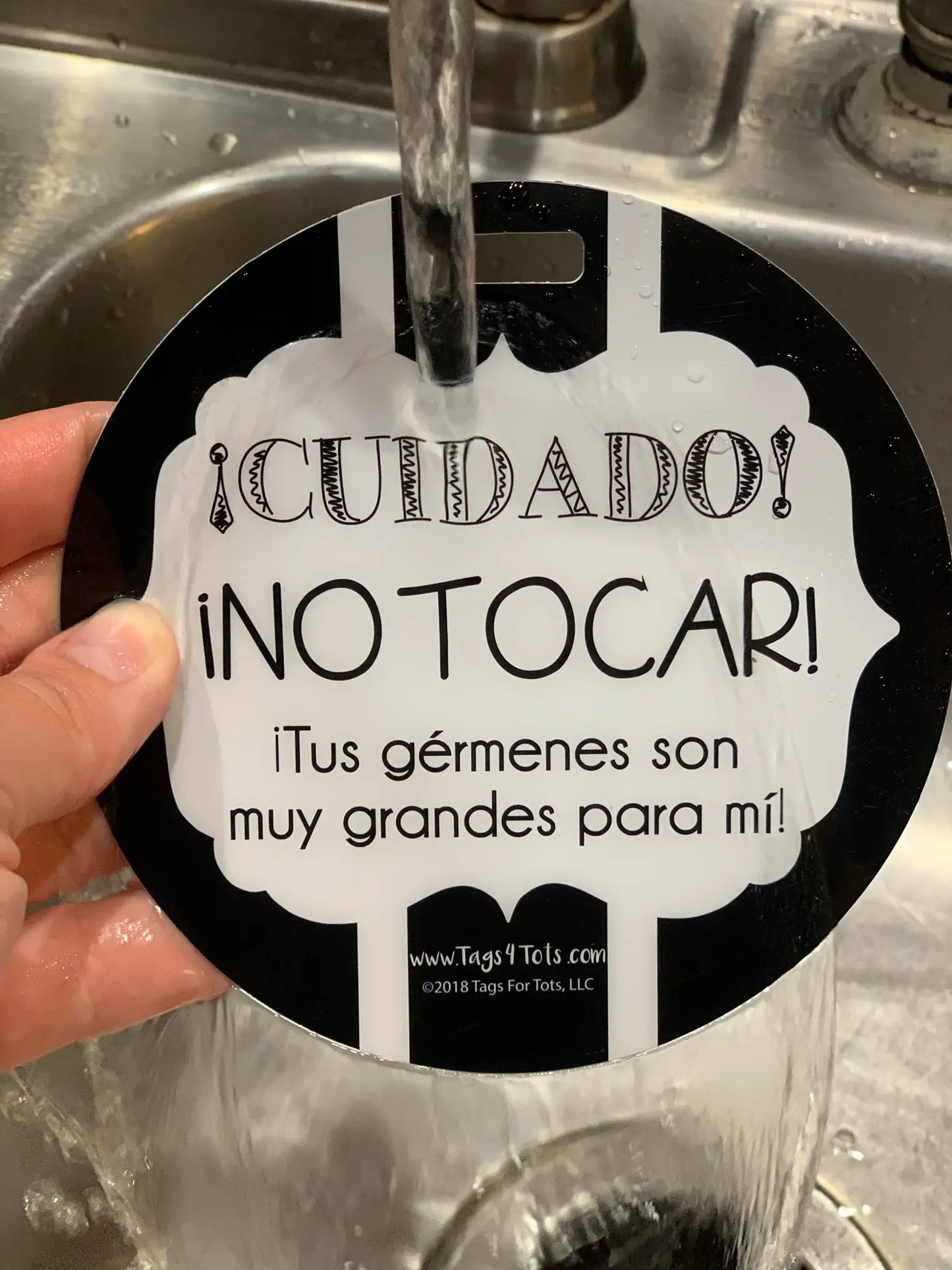 Spanish No Touching Car Seat and Stroller Tag